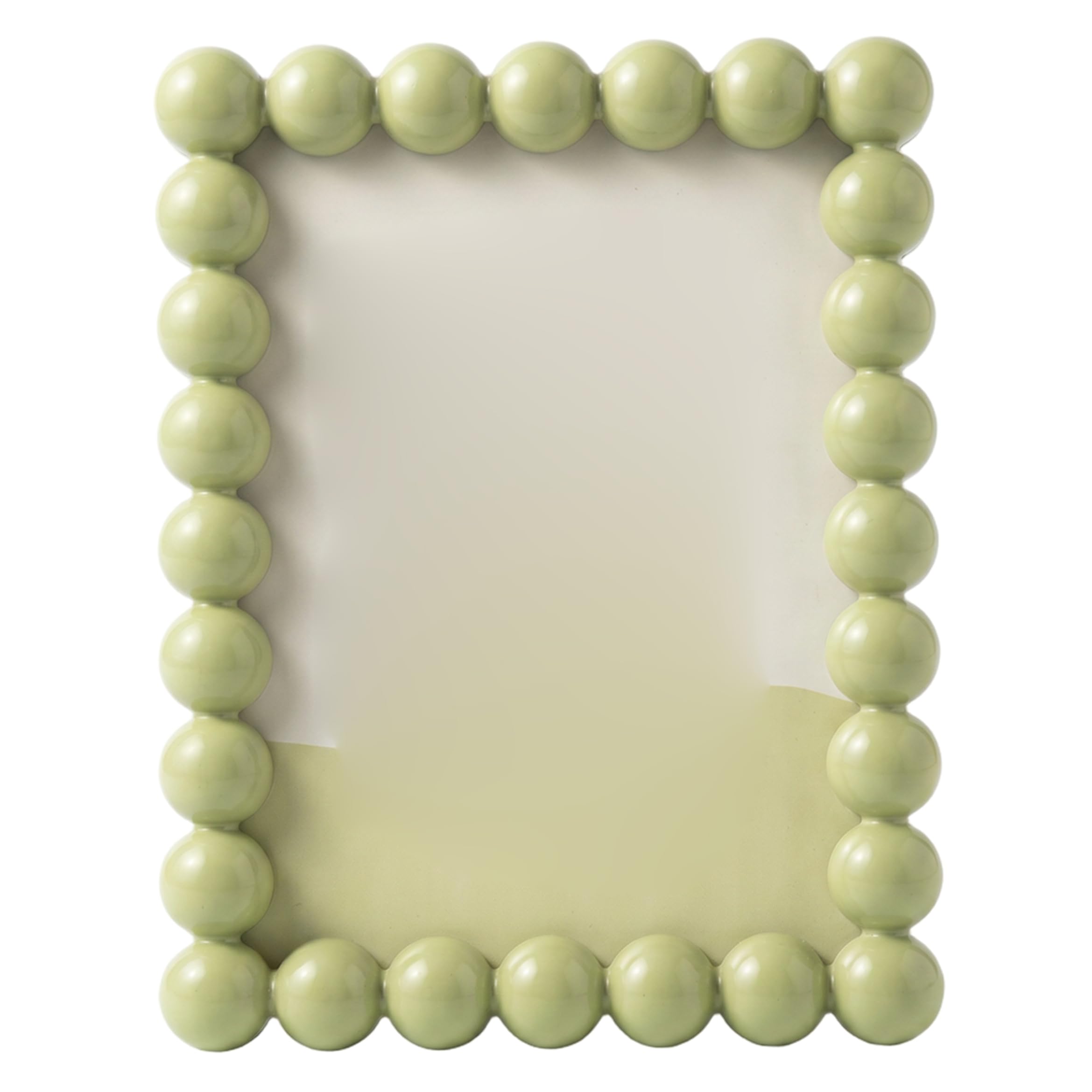 Xoeryoy Cute Picture Frames, Unique Picture Frame With Beaded Border, Tabletop & Wall Mountable, Modern Minimalist Decor For Home, 4x6 Inch, Green