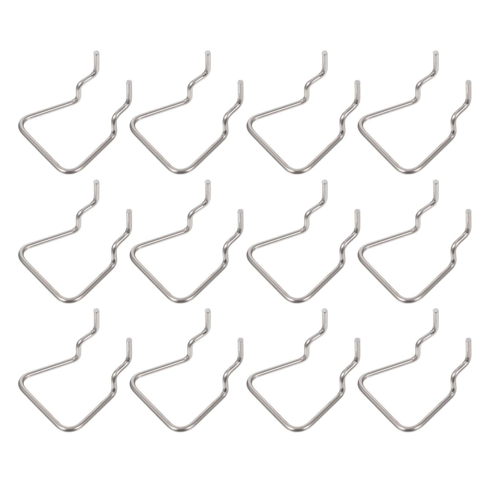 iplusmile Gancio per Pannello Forato in Acciaio Inox, 12 Pezzi, Argento | Banco Lavoro e Stoccaggio, Accessorio per Griglia a Parete, Supporto per Utensili