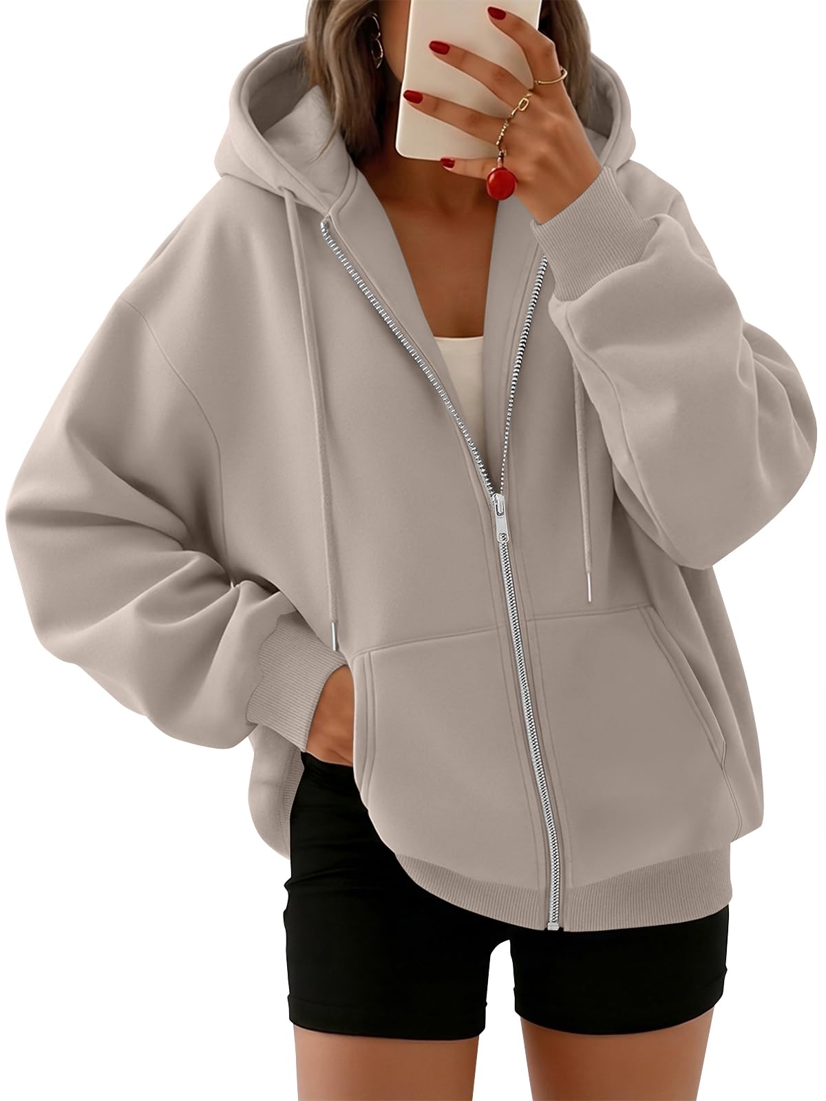 Womens Zip Up Hoodies 2026 Oversized Sweatshirt