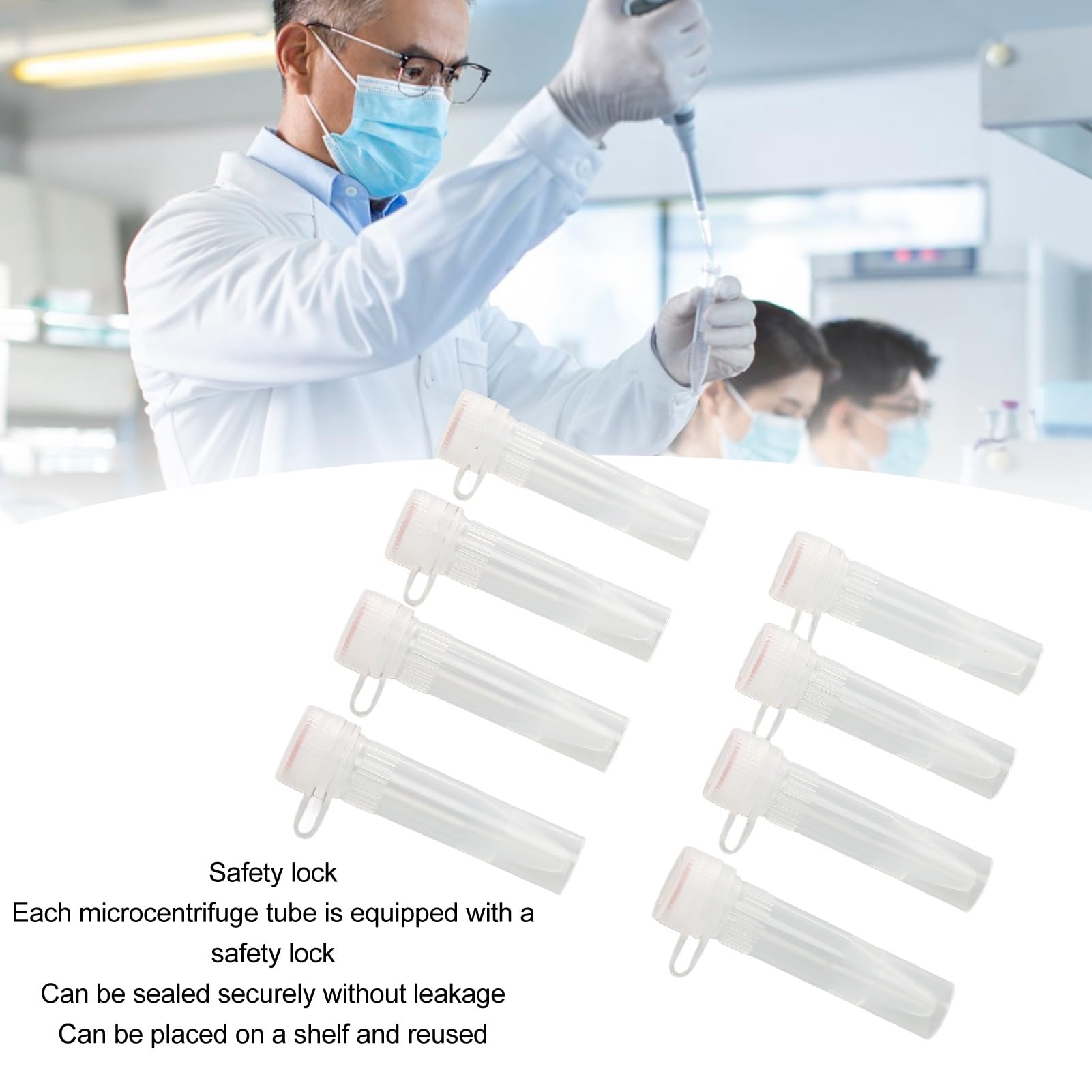 Provette Per Microcentrifuga da 500 Pezzi, Polipropilene Trasparente Professionale, Provette da Centrifuga da 1,5 ML con Tappi a Scatto Per Uso di Laboratorio(flat bottom)