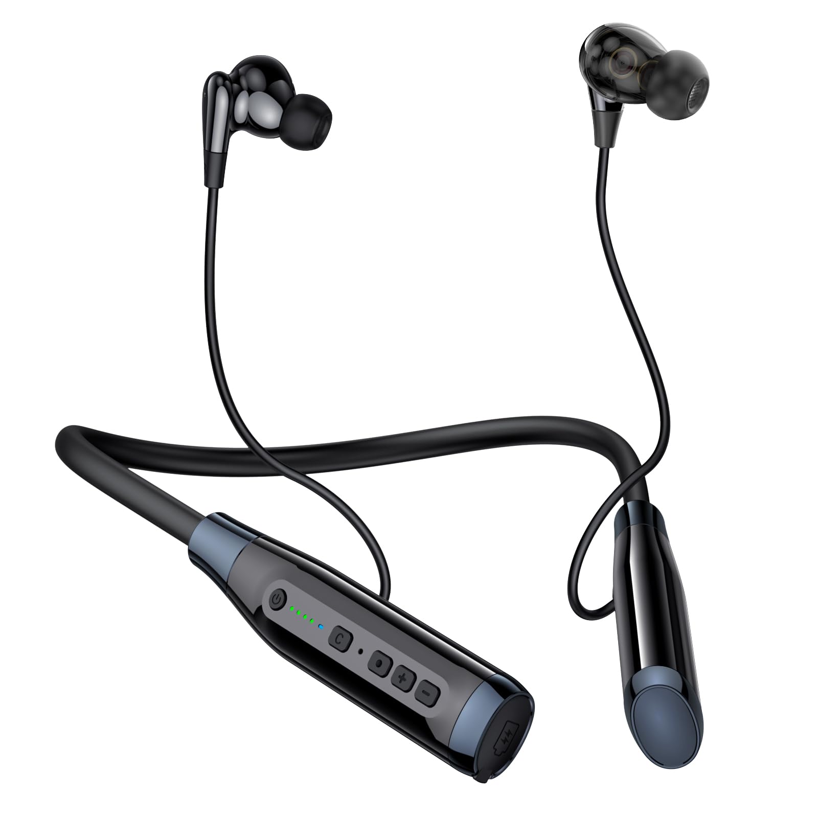 LAMA Słuchawki Bluetooth z pałąkiem na szyję, bezprzewodowe słuchawki IPX5, wodoszczelne, z mikrofonem redukcji szumów, dźwięk stereo HD, sportowe słuchawki douszne z 100 godzinami odtwarzania