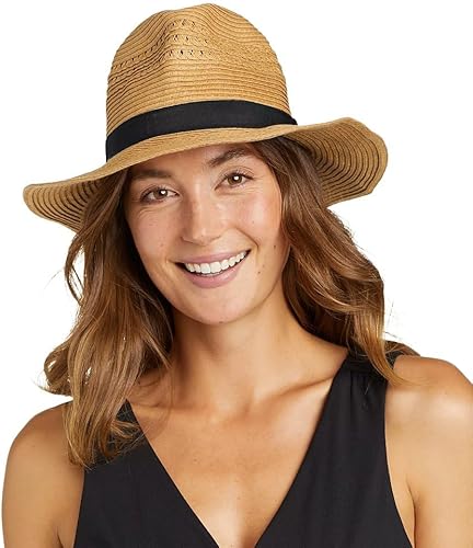 Eddie Bauer Sombrero de paja plegable Panamá para mujer