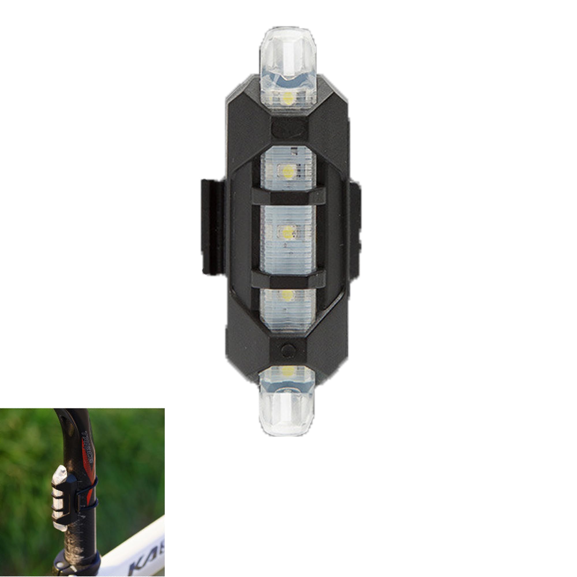 CERFFOOL Rear Bike Light LED USB Rechargeable Bicycle Back Lamp Safety Warning Bike Tail Light Waterproof Rear Lamp Cycling (1*White)