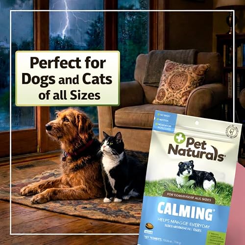 Vista 5 de Pet Naturals of Vermont - Calming, suplemento calmante de apoyo del comportamiento para perros y gatos, 160 bocadillos masticables