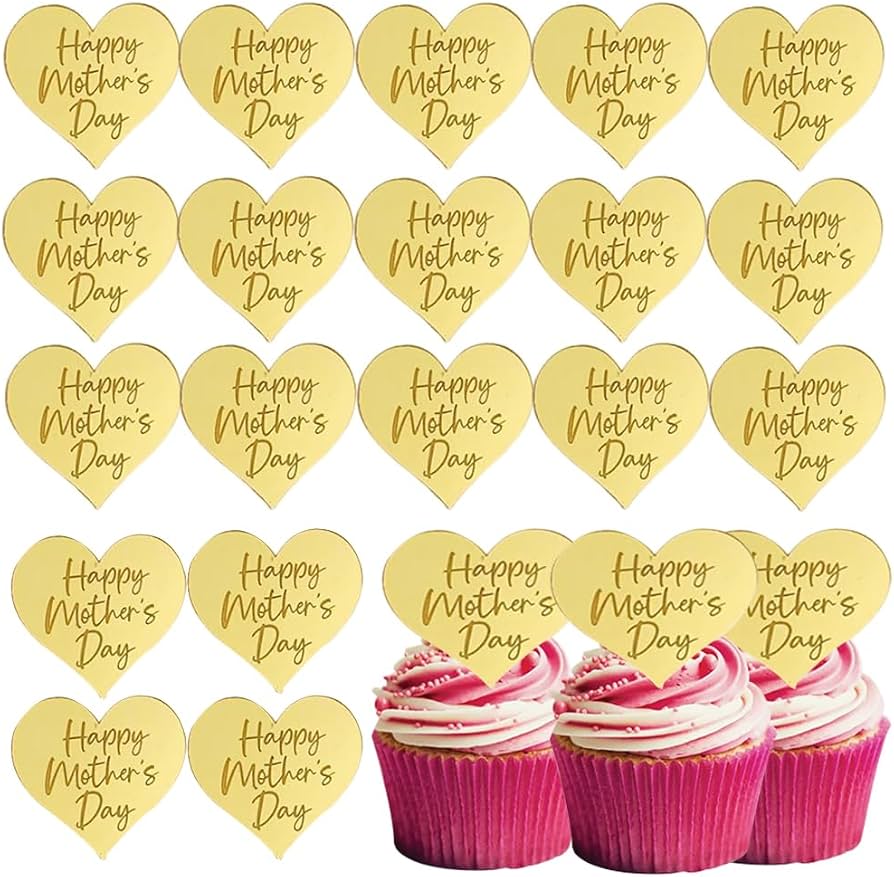 25 Pièces Décorations Cupcakes Et Gâteau Fête Des Mères - Happy Mother's Day Cake Topper
