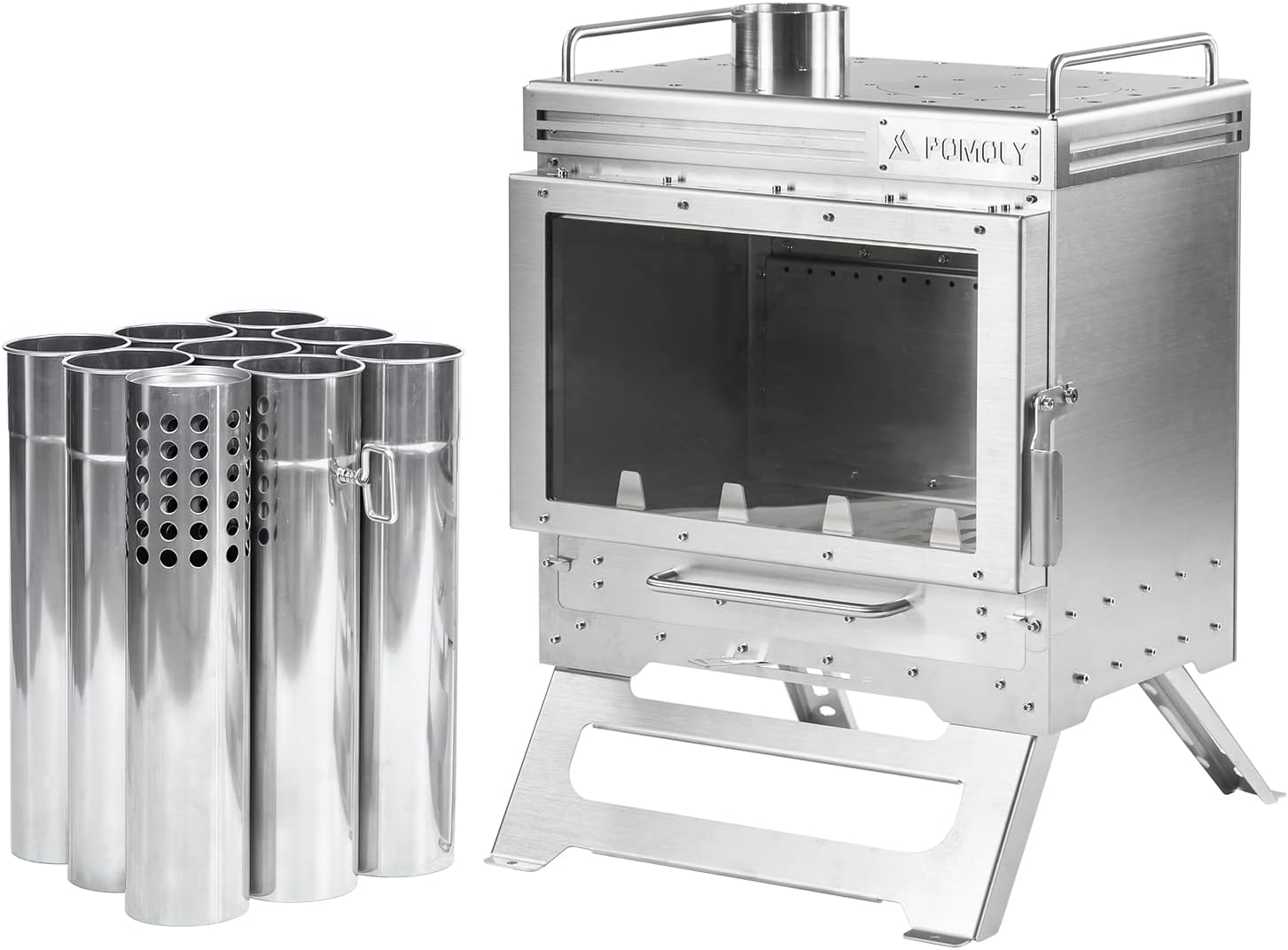 POMOLYDweller Max 2.0 Stainless Steel Wood Stove, Outdoor Hot Tent Camping Supplies