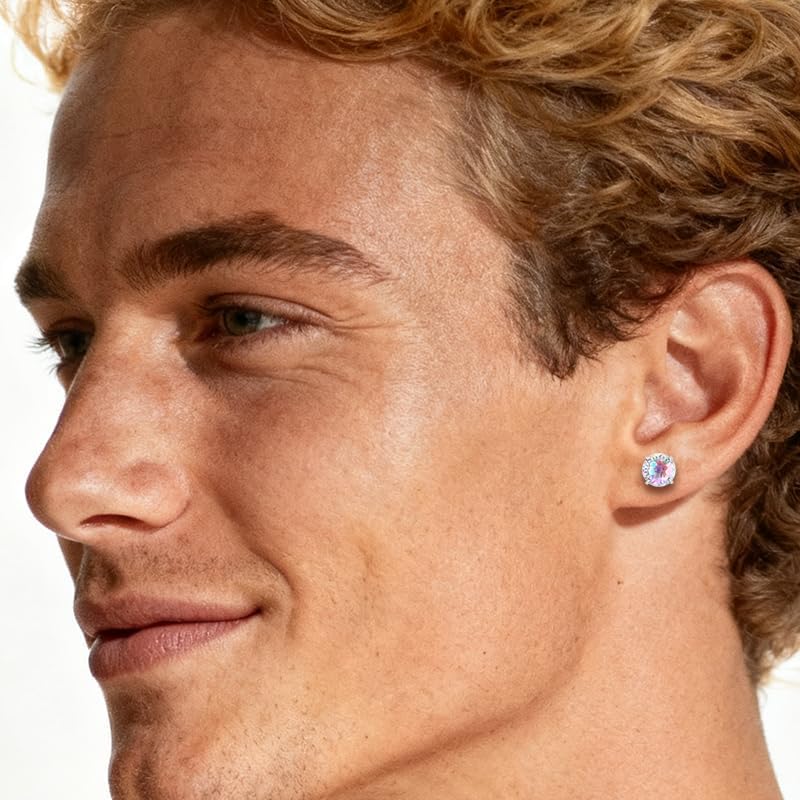 Women Fireworks Cut CZ Titanium Stud Earrings Hypoallergenic Nickel Free for Sensitive Ears Simple Elegant Design Everyday Jewelry Gift Box Titanium Cubic Zirconia - Image 7