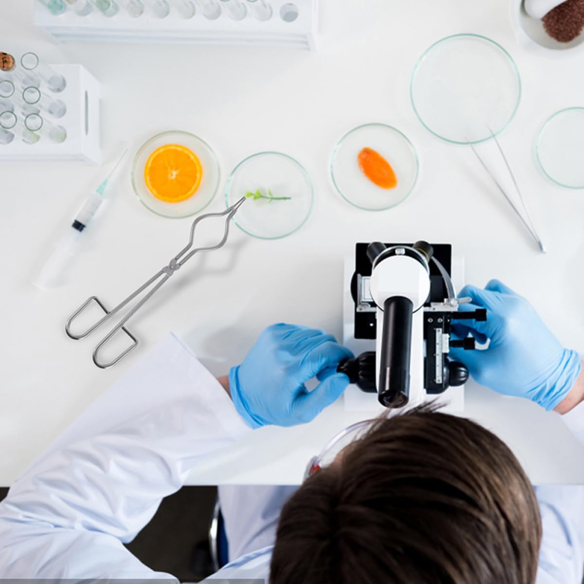 Pinze per Crogiolo in Acciaio Inox 4 Pezzi per Esperimenti Scientifici