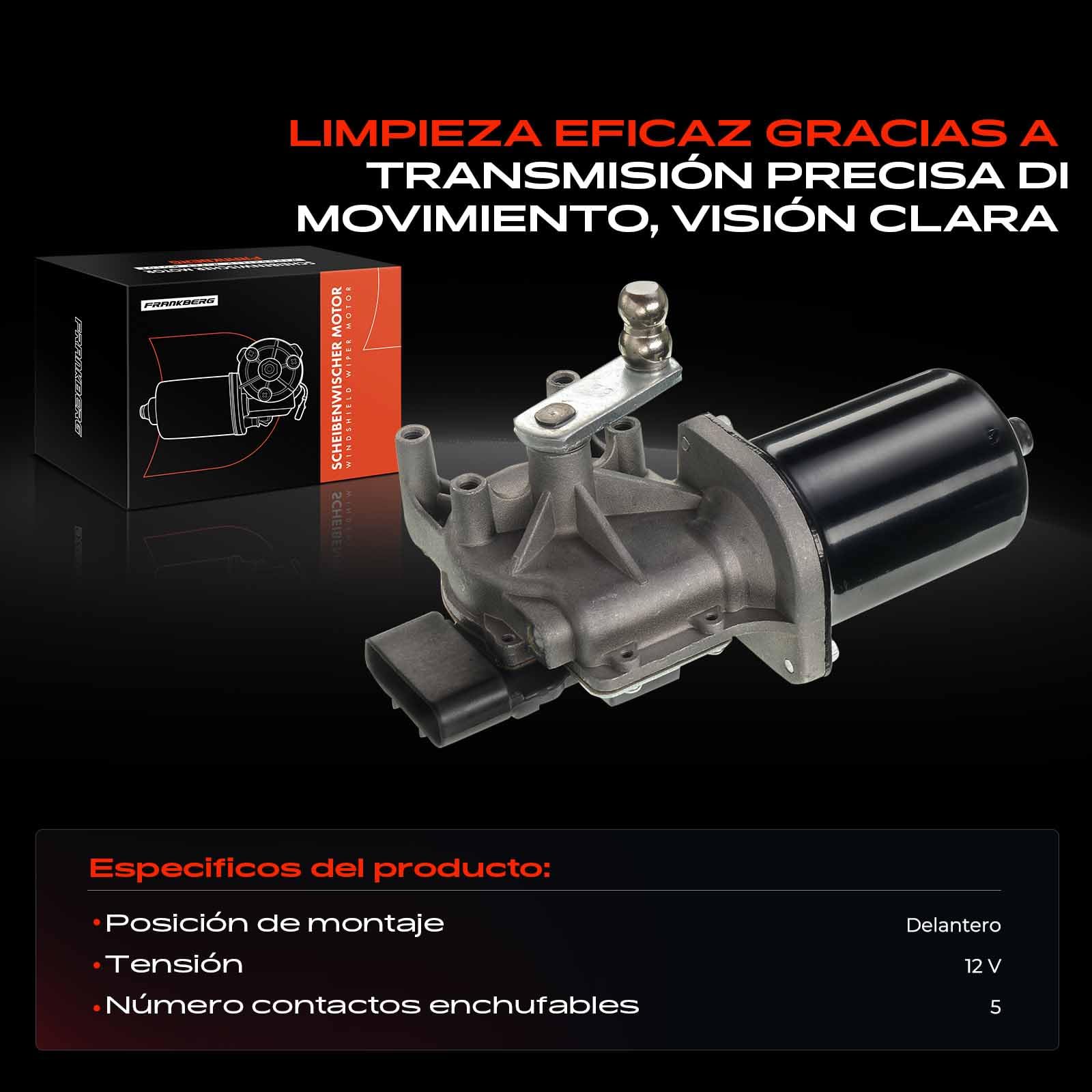 Frankberg Motor limpiaparabrisas Motor limpiaparabrisas Compatible con Ducato Furgoneta 250 Ducato Bus 250 Boxer Bus Jumper Bus Ducato Plataforma/Chasis 250 Replace# TGE521AM
