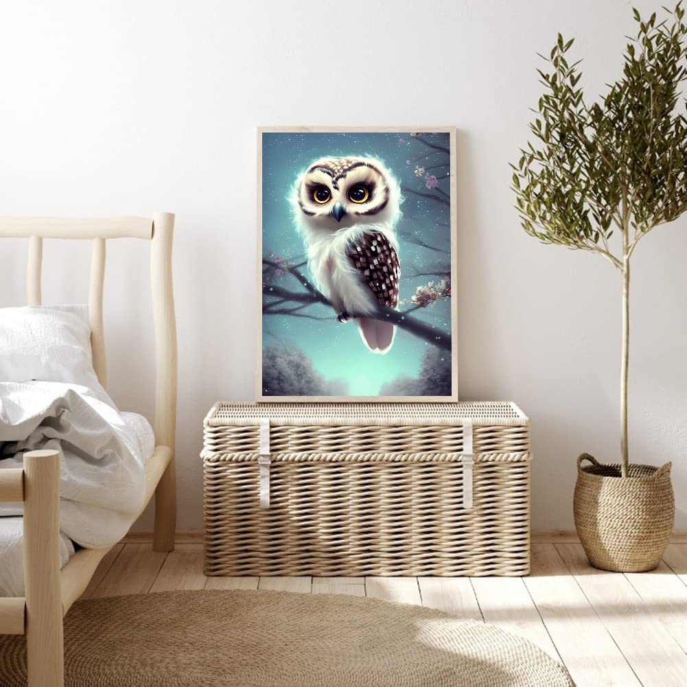 DIY 5D Diamond Painting Kits voor Volwassenen Beginners, Vlam Uil Diamond Art Kits, Volledige Vierkante Boor Dieren Diamant Stippen Edelsteen Art Borduurwerk, Kerst Thuis Wall Art Decor Gift 30 x 40