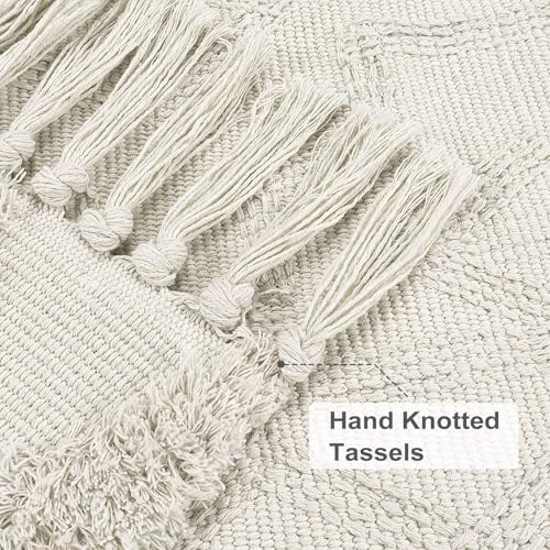 Tapete Boho Beige 2x3 ft Rectangular de Algodón miniatura 4