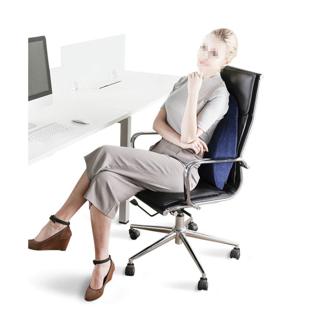 NANANA Cojin Lumbar Respaldo Lumbar para Silla Oficina Coche, Memoria de Forma Ergonómico, para y Prévient Dolor del Lumbares, 53X43x10cm,Rosado,b