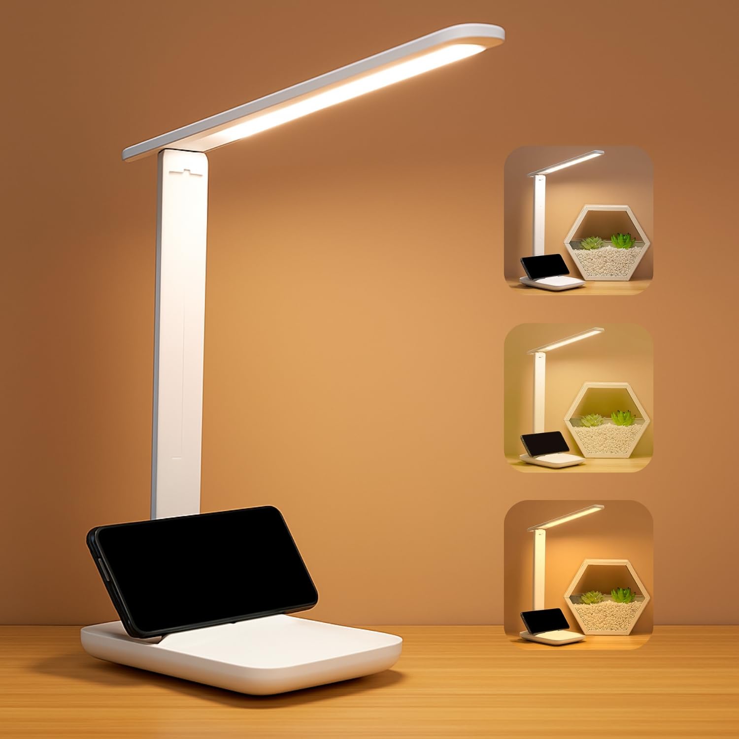 One94Store Rechargeable LED Desk Lamp – Foldable Study Lamp with 1200mAh Battery, USB Charging, Touch Function, Eye Protection & 3-Level Brightness for Reading, Office & Home Use