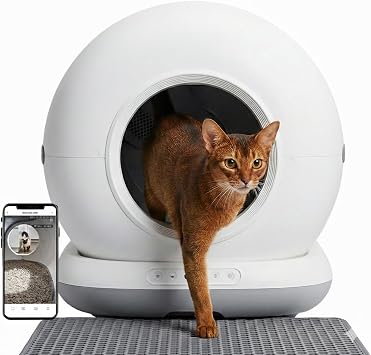 Haustier CB002 Kameral  Ak ll  Otomatik Kedi Tuvaleti, APP ile Uzaktan Kontrol, 72lt Hazne, 7lt  p haznesi Gri