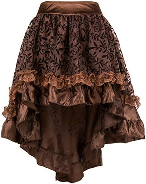 Amazon レディーススチームパンクゴシック非対称トールロングスカート夏の女性ヴィンテージエレガントなファッションカクテルフェスティバルスカート スカート 通販