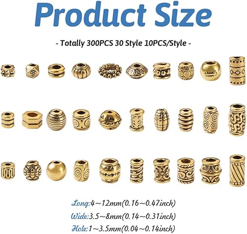 Miniatura 10 de Cheriswelry 100 cuentas de aleación de estrella de mar de plata antigua de 0.531 in, cuentas espaciadoras de estrellas de mar estilo tibetano,