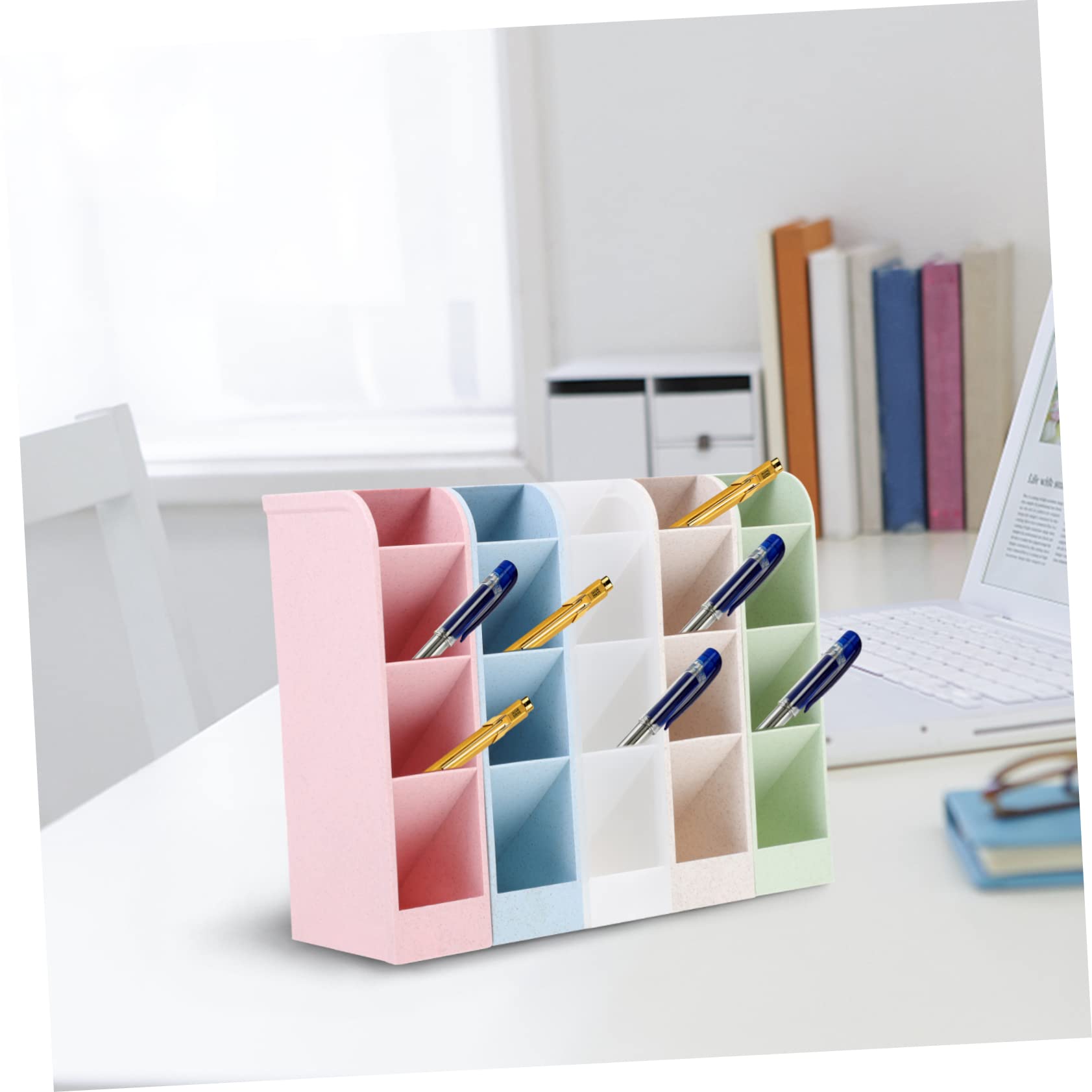 Artibetter 2 Set Portapenne Scrivania Multigriglia Scomparti Plastica Resistente Organizer Penne Tavolo Compatto E Leggero Per E Scuola Design Elegante E Robusto 5 Pezzi * 2