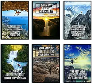 KARTMEN Inspirational Wall Art | Motivational Wall Art | inspirational Wall Decor - Set of 6 (12x 18) ( Multicolor)