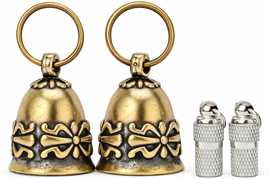 kcrygogo Copper Collar Bell for Small Pet, 0.7 inch Bell for Cats and Dogs,Noise NOT LOUD Come with Silver Pet Anti-Lost ID Pendant Tags (2Set)