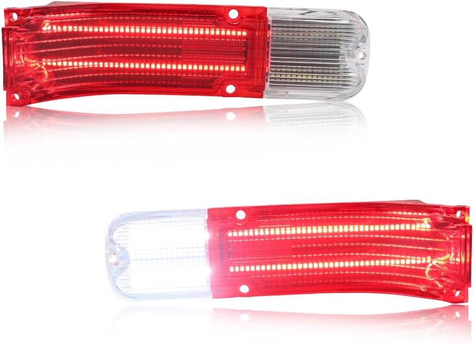 Tail Light Lens Compatible with Chevy Chevelle 1966, [DOT] [IP67 Waterproof] Tail Lamp Lens (Left + Right), Replace OEM #CH-TL/RL-66, 1 Pair, Red Lens