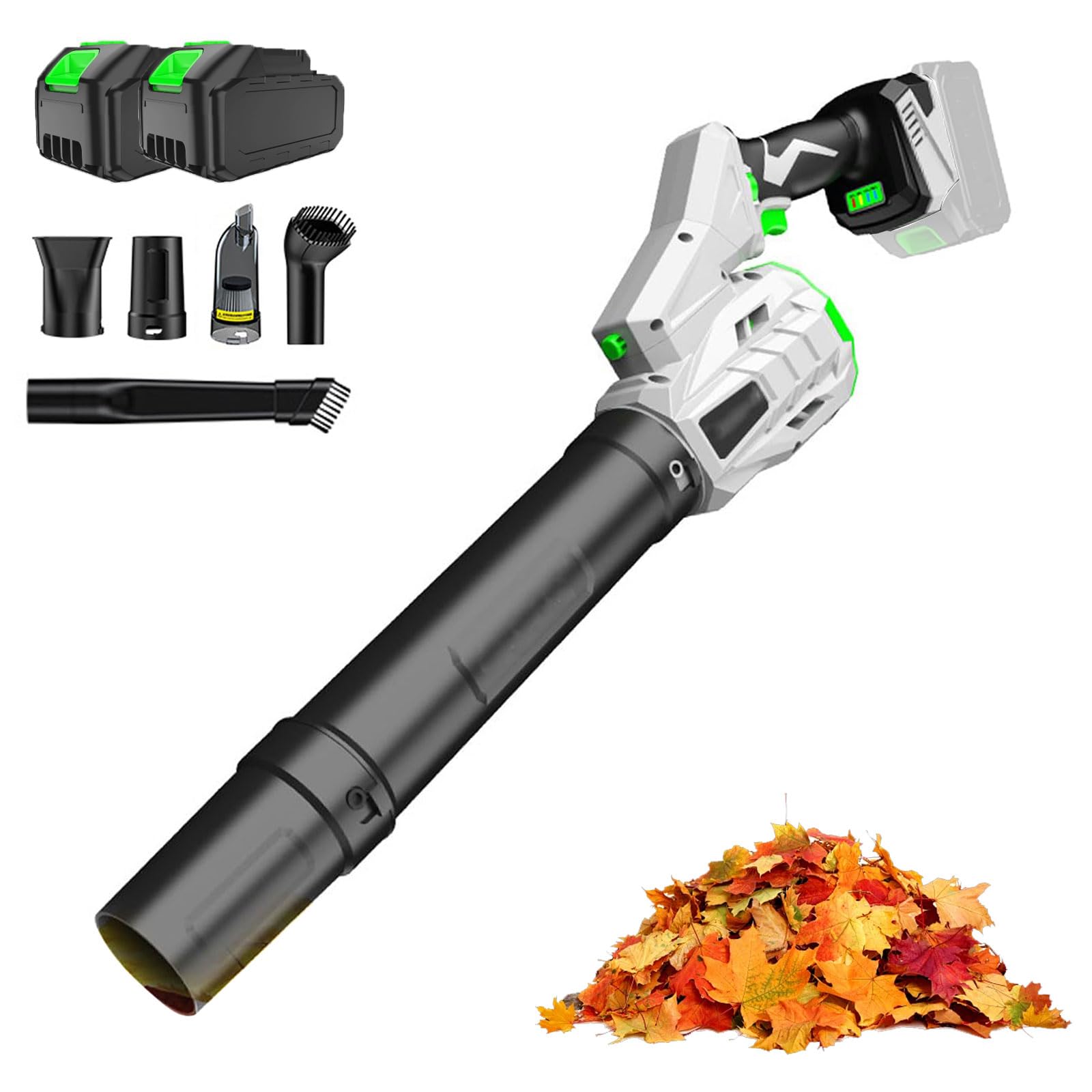 Aspiratore Soffiatore Senza Fili 550W, Pulitore da Giardino Esterno a 6 Vel