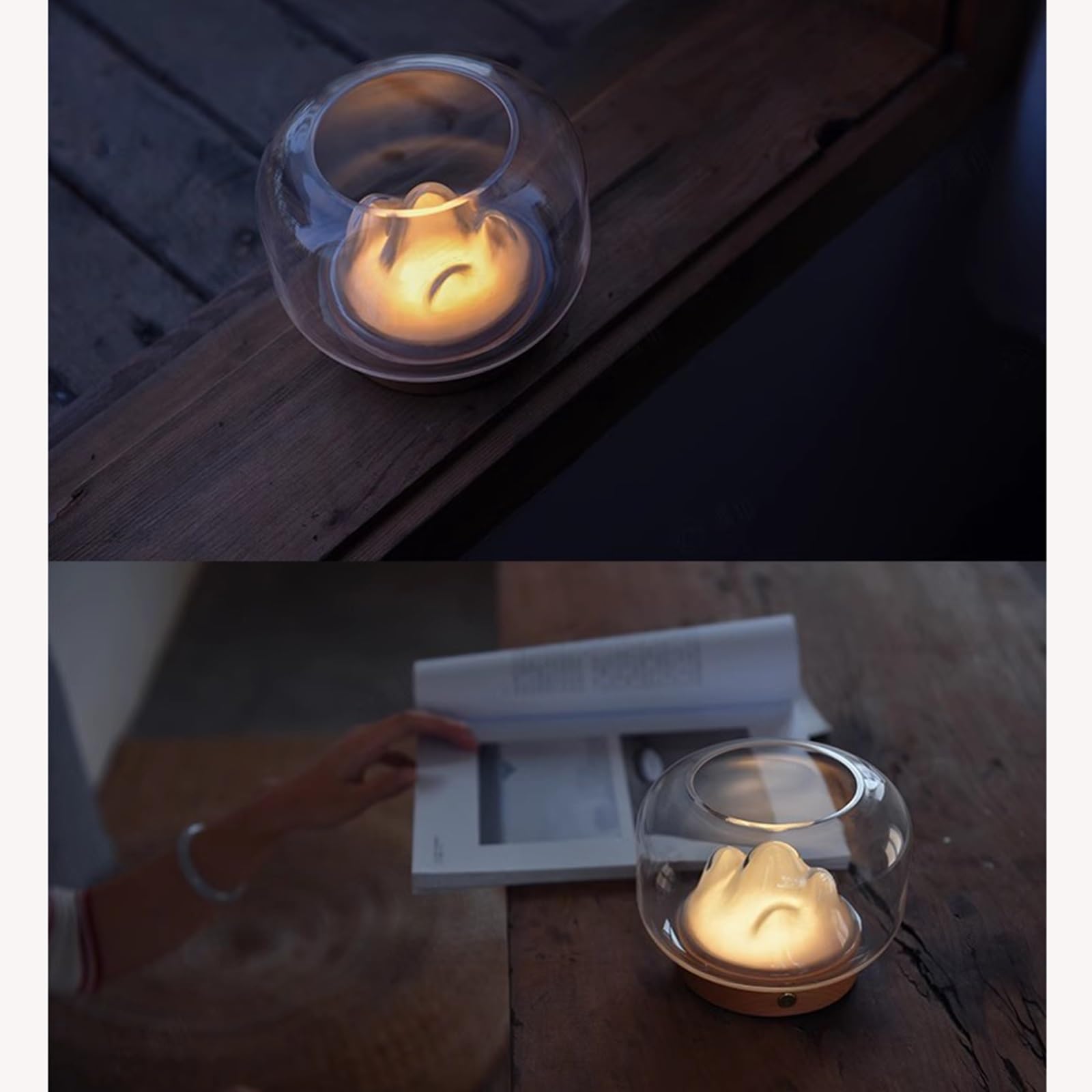 Lampki Nocne Lampa Stołowa Kreatywna lampa stołowa Lampka nocna Lampka nocna Światło otoczenia Szklany akwarium Prosty i dynamiczny do lampy do sypialni