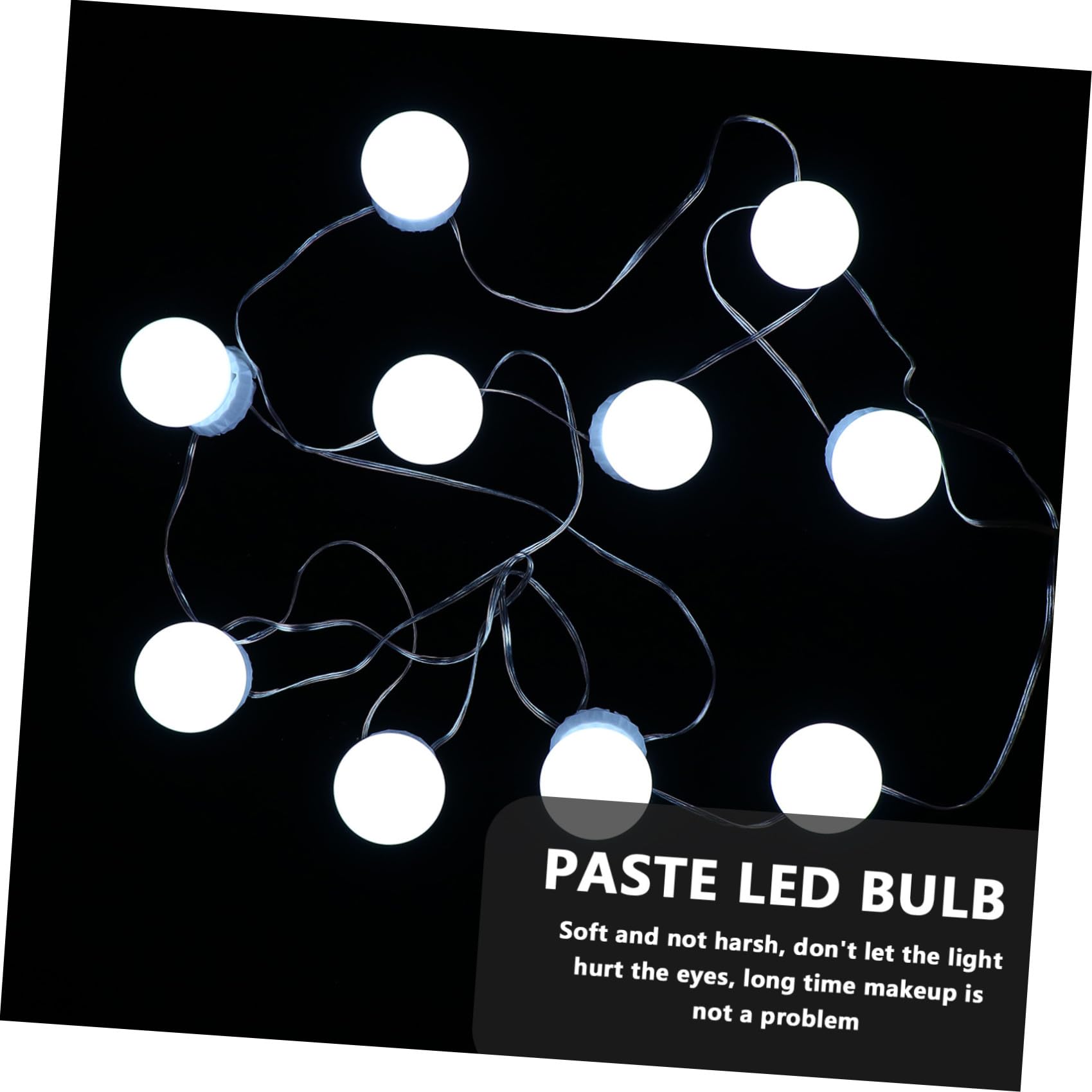 MAGICLULU 10 Ampoules LED Adhésives pour Miroir de Maquillage Blanc, Lumière Dimmable, Installation Facile, Éclairage Polyvalent pour Salle de Bain et Coiffeuse