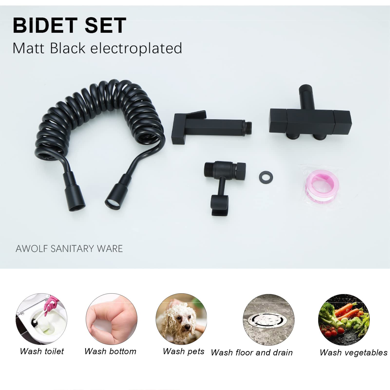 Wandmontage hoekventiel toilet bidet sproeier sets één in Wandmontage hoekventiel toilet bidet sproeier sets één in