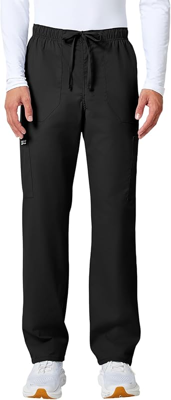 WW Professionals Scrubs for Men Tapered Leg Cargo Scrub Pants