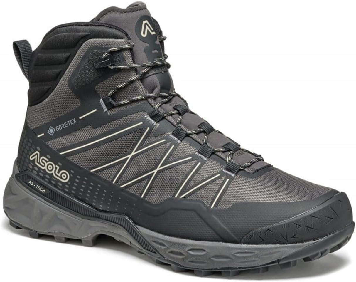 ASOLO Men's TAHOE MID GTX Waterproof Breathable Cushioned Mid Cut Hiking Shoes for Fastpacking in Rugged Terrains