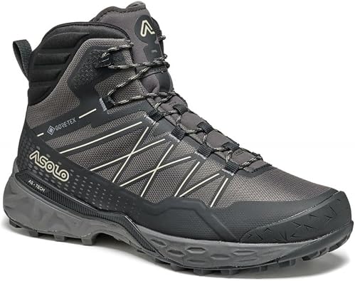 ASOLO Mens TAHOE MID GTX Waterproof Breathable Cushioned Mid Cut Hiking Shoes for Fastpacking in Rugged Terrains