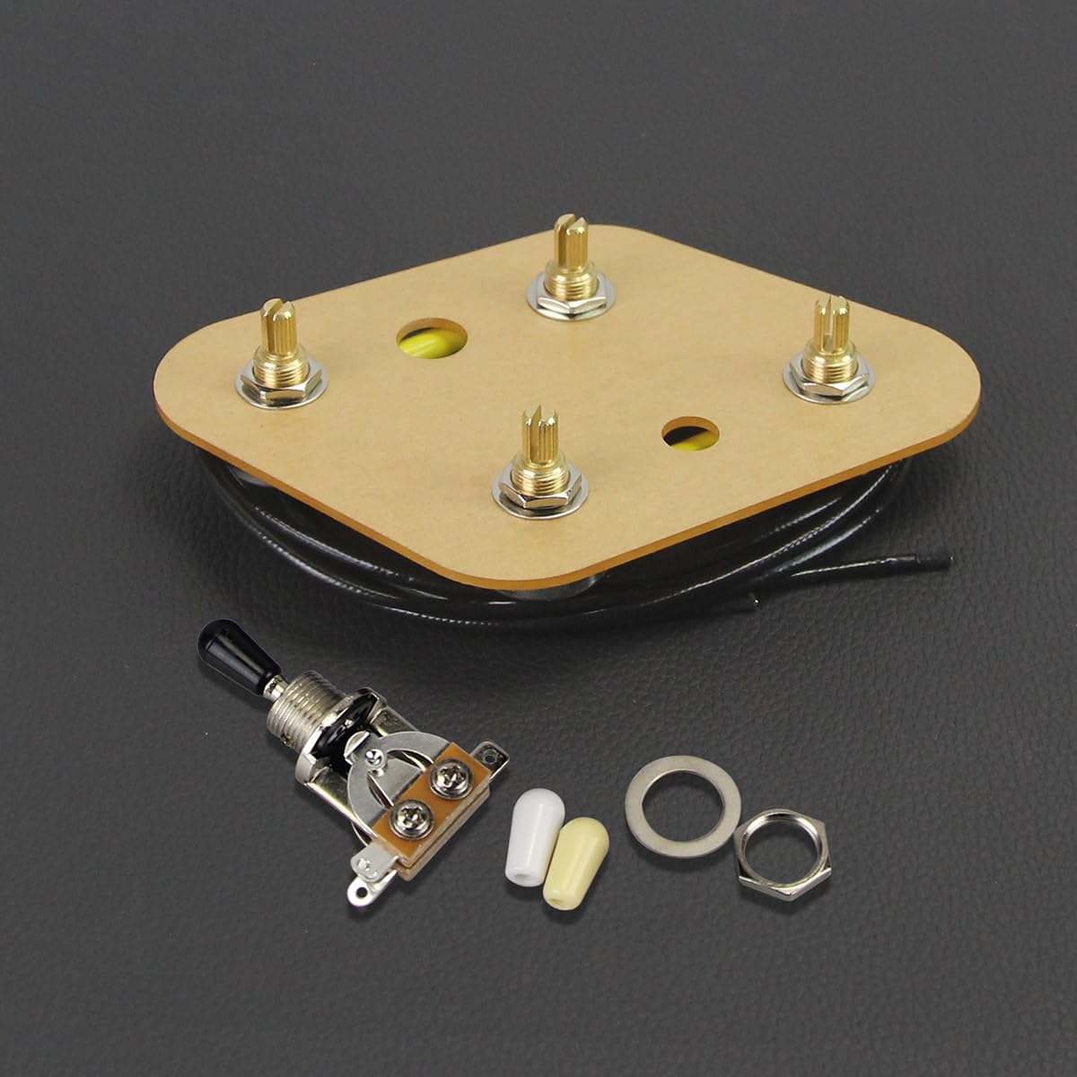 FLEOR Kit di cablaggio precablato 2T2V con interruttore a levetta a 3 vie a 4 fori vasi da 500K per chitarra LP LP