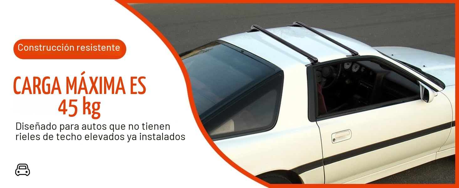 Barras de techo universales con cerradura, 110 cm, de aluminio, sin perforación, hasta 75 kg para 4/5 puertas, tensor de clic, rieles de aluminio resistentes a los arañazos, con 2 llaves (2 piezas)
