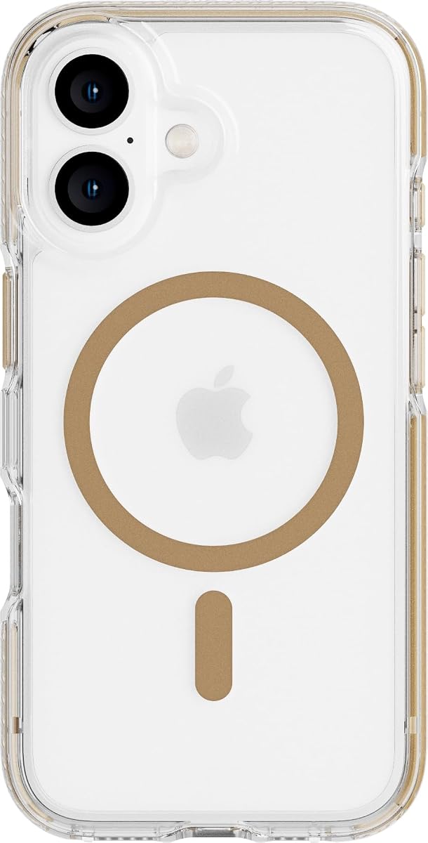 EvoCrystal for iPhone 16 - Compatible with MagSafe - Impact Protection Case 15x Military Standard Tested - in Gold