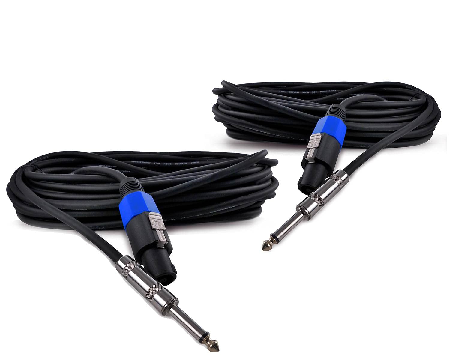 Mr Entertainer Lot de 2 Câbles - Jack 6,35mm / Speakon mâle 10 m pour enceintes