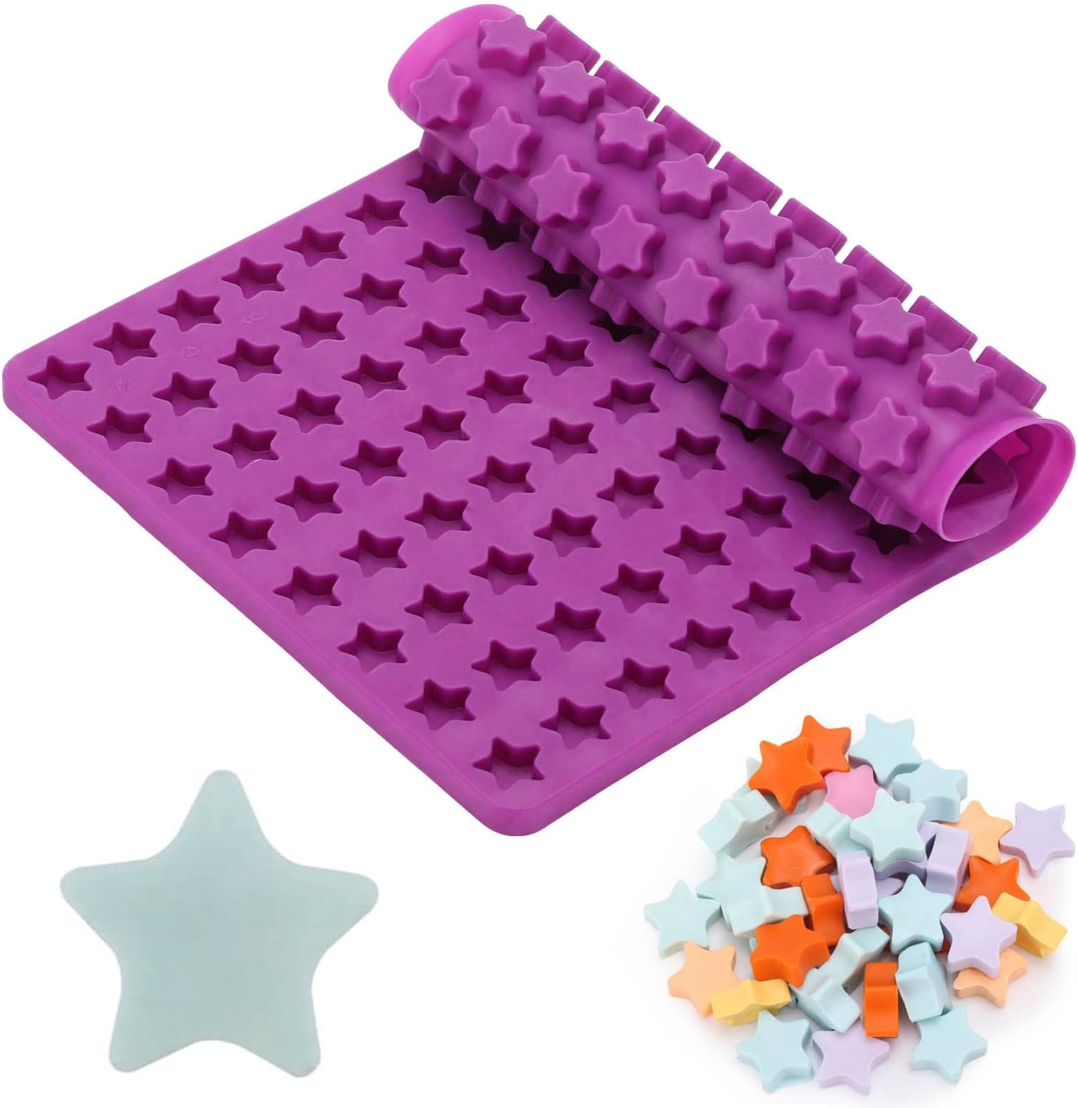 112 Cavity Mini Star Silicone Molds Ice Cube Mold Fun Shaped Mold for Homemade Dog Training Treats, Gummies, Candy, Chocolate Chips,Biscuits