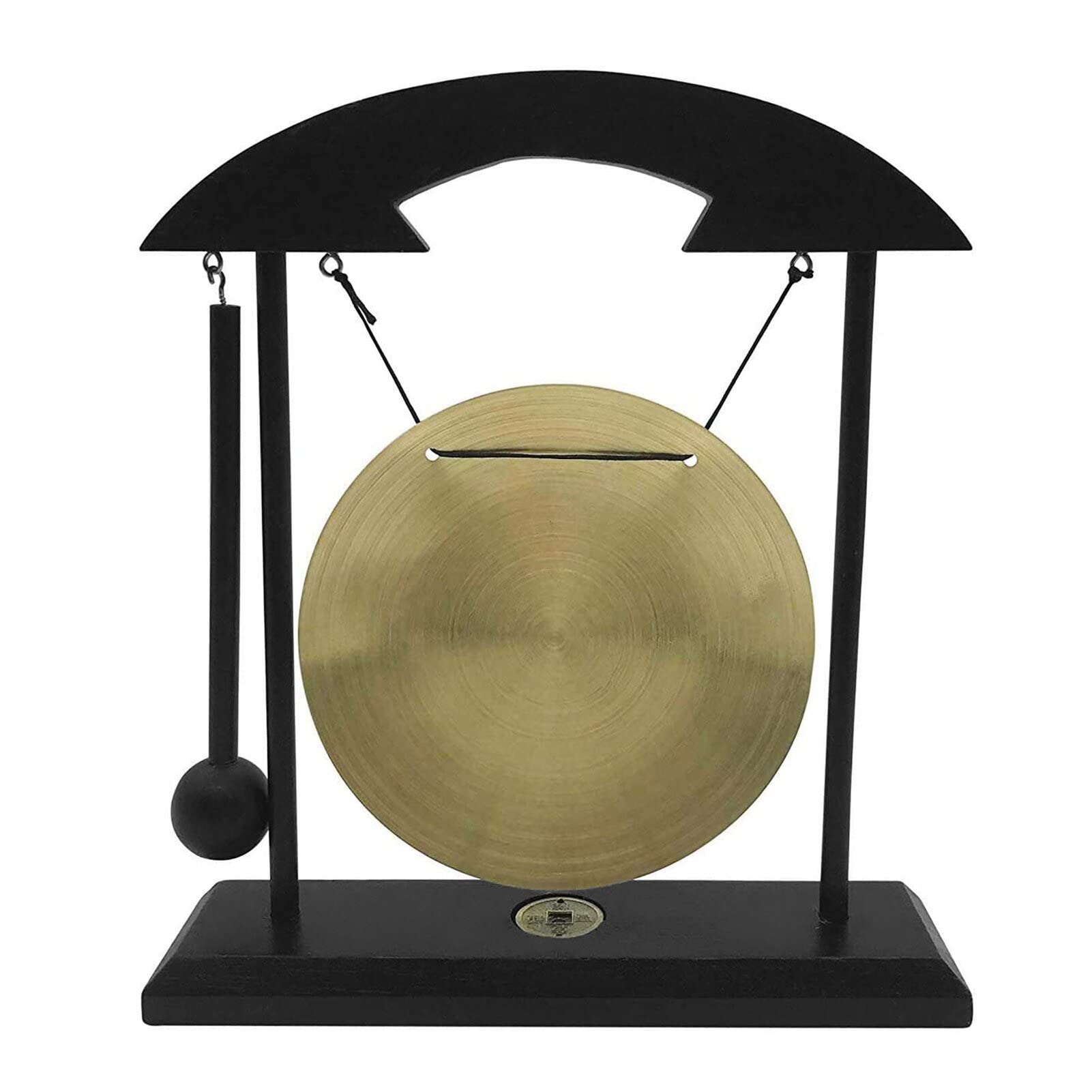 Mini Desktop Gong Tavolo Vento a Pezzi Strumenti a Percussione Piatti Gong con Martello per La Casa Regalo per La Casa