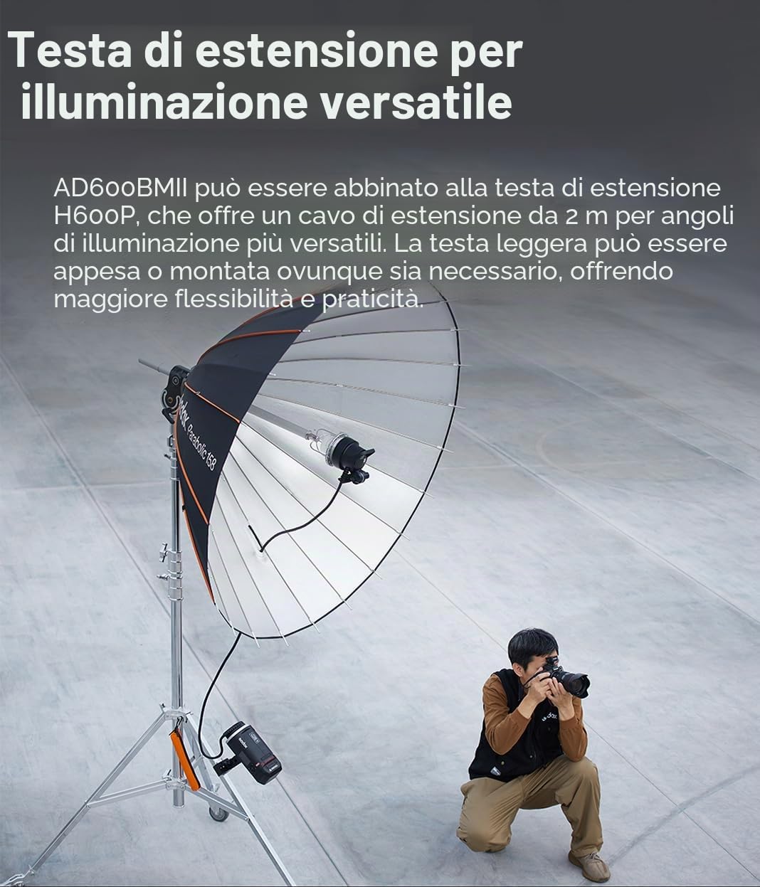 GODOX AD600BMII AD600 BM II 600 W Flash Bowens Mount Flash Speedlite per esterni, 2,4 G Wireless TTL 1/8000 s HSS, 0,01-1,9S Tempo di riciclaggio, 40 W, Luce di modellazione