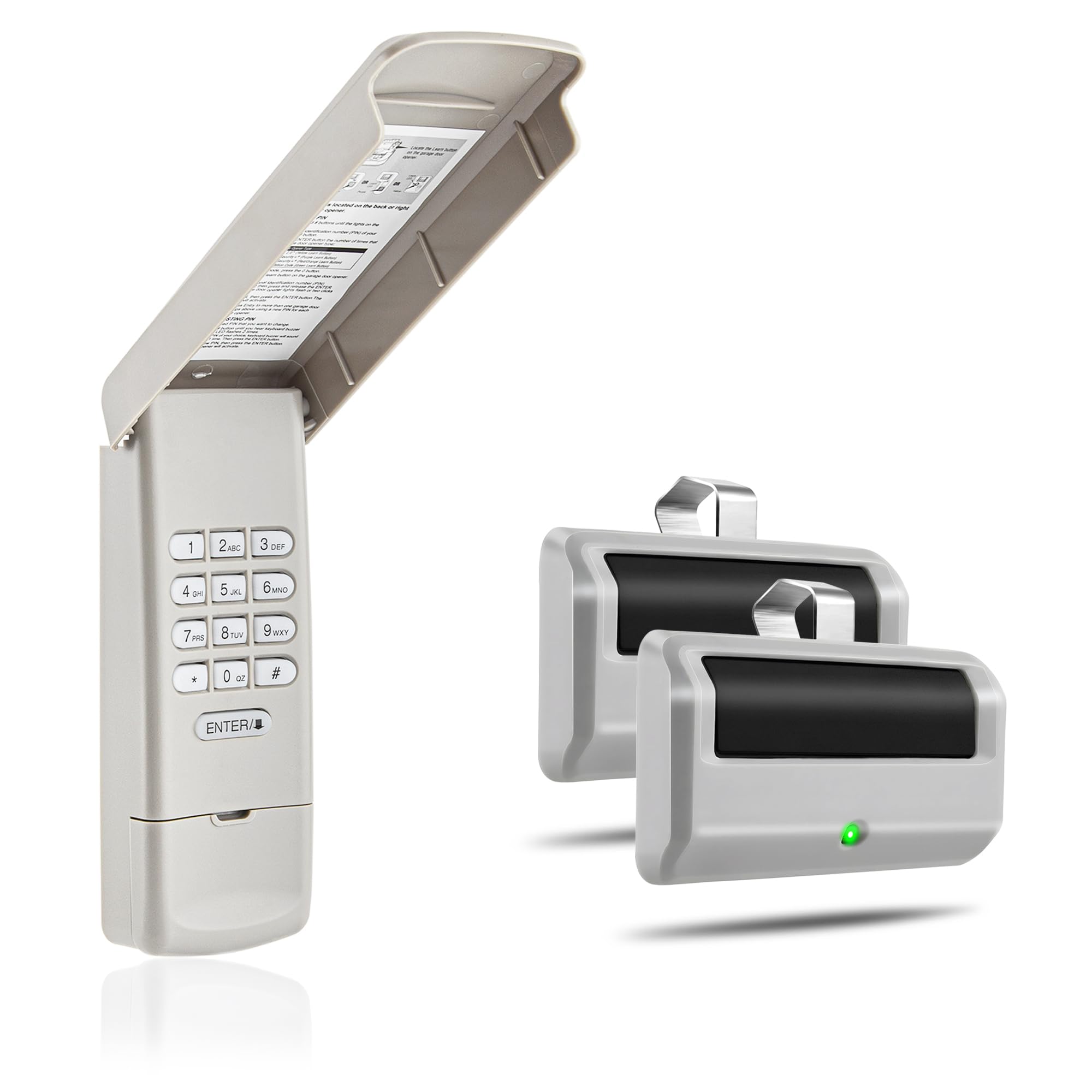 Garage Door Opener Keypad with 2 Garage Door Opener Remote for