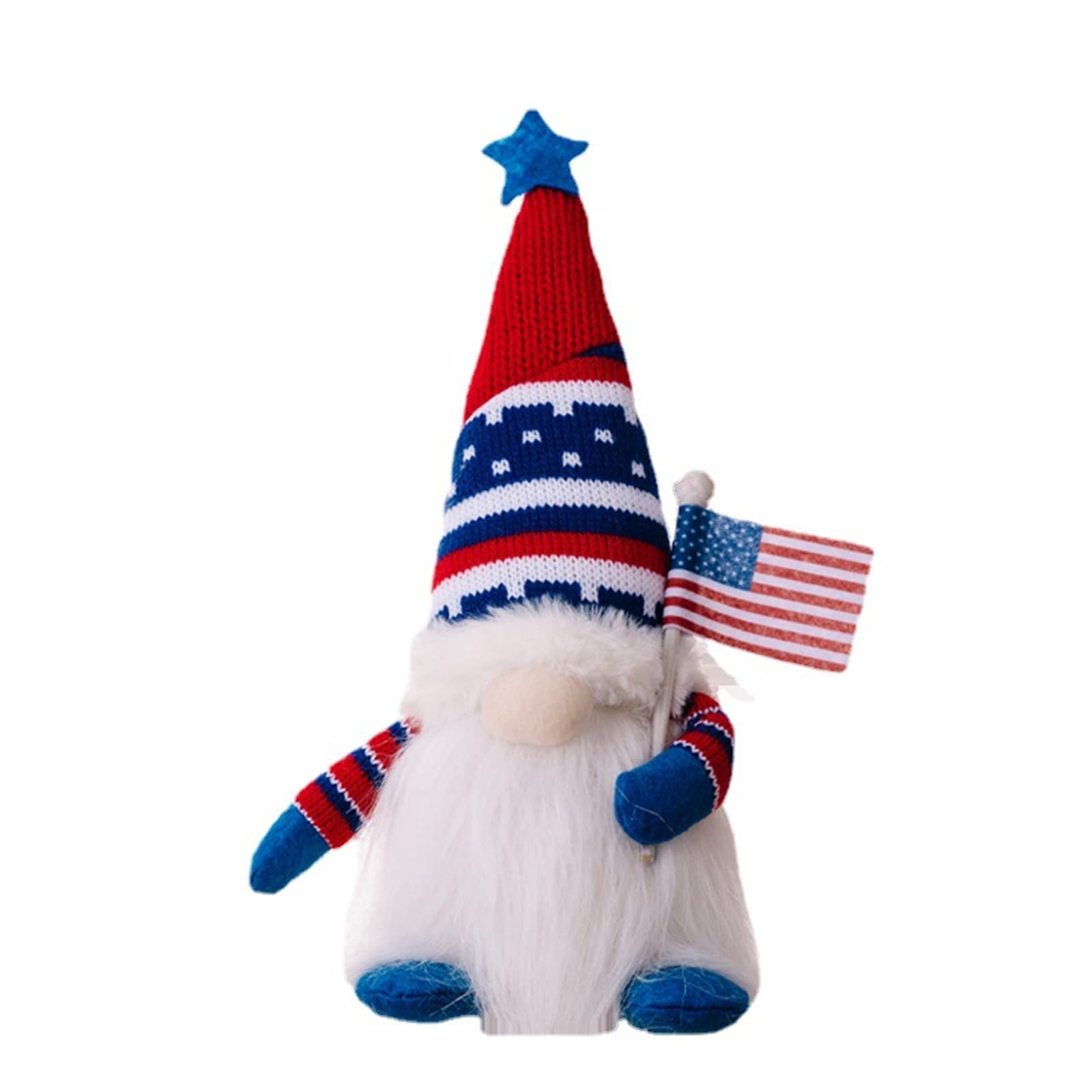 Kalttoy Raise The Flag Independence Day With Light Knitted Hat Ornaments Decorative Decoration For Festival Holiday Birthday Decoration Independence Day Gnomes