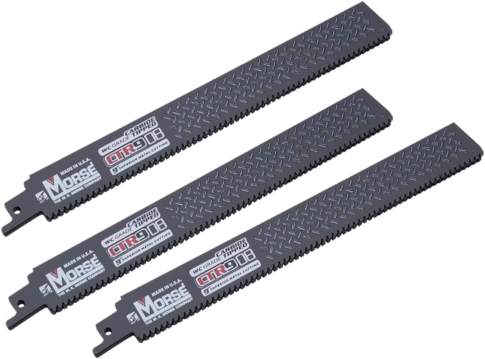 MK Morse CTR908MC15 CTR Carbide Tipped 9 Inch 8 TPI Reciprocating Saw Blade 15 Pack