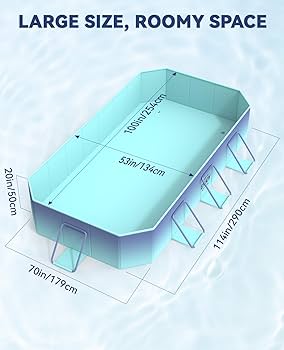 HeySplash Non-Inflatable Swimming Pool, Foldable Pool with