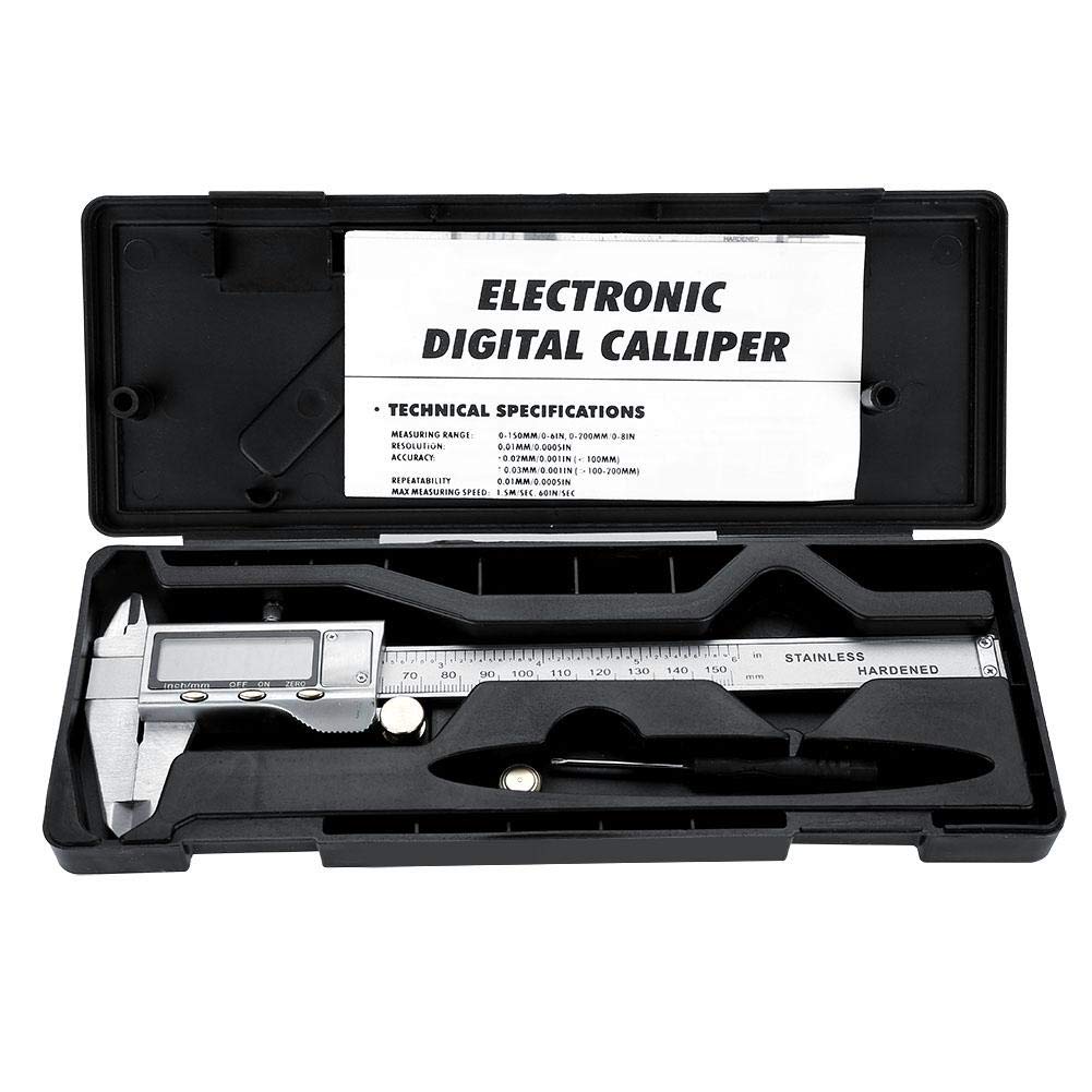 Vernier Caliper, 0-150mm High Accuracy Metal LCD Digital Vernier Caliper Micrometer Gauge Measuring Tool