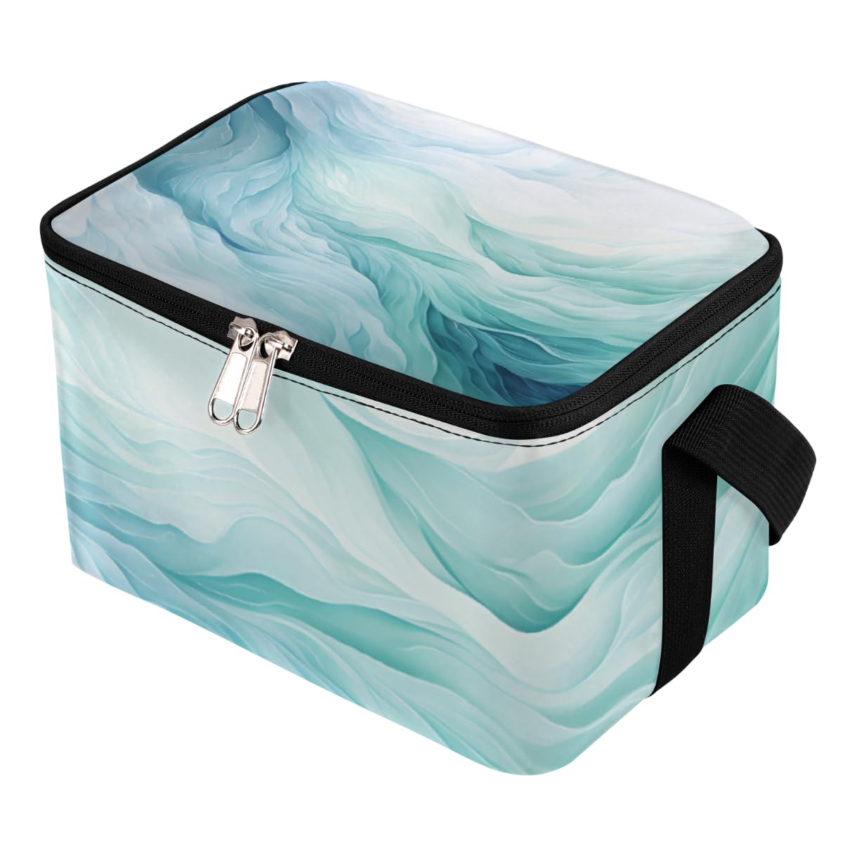 Lunch Bags for Women Men 9 Cans,Watercolor Texture Hot & Cold Food Delivery Bag Insulated Grocery Bag Insulated Lunch Box Blue Gradient Cooler Bag for Office Work Picnic Beach