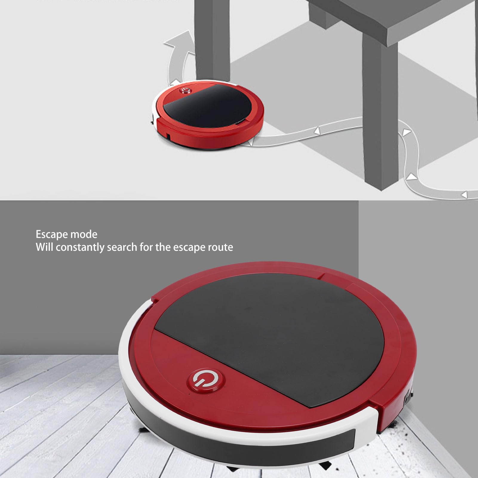Robot Aspirapolvere e Lavapavimenti Combo, Sensori a Infrarossi con Aspirazione 2800Pa, Controllo Remoto, Aspirapolvere Automatico con Ricarica USB, Panno in Microfibra per Pavimenti Duri,