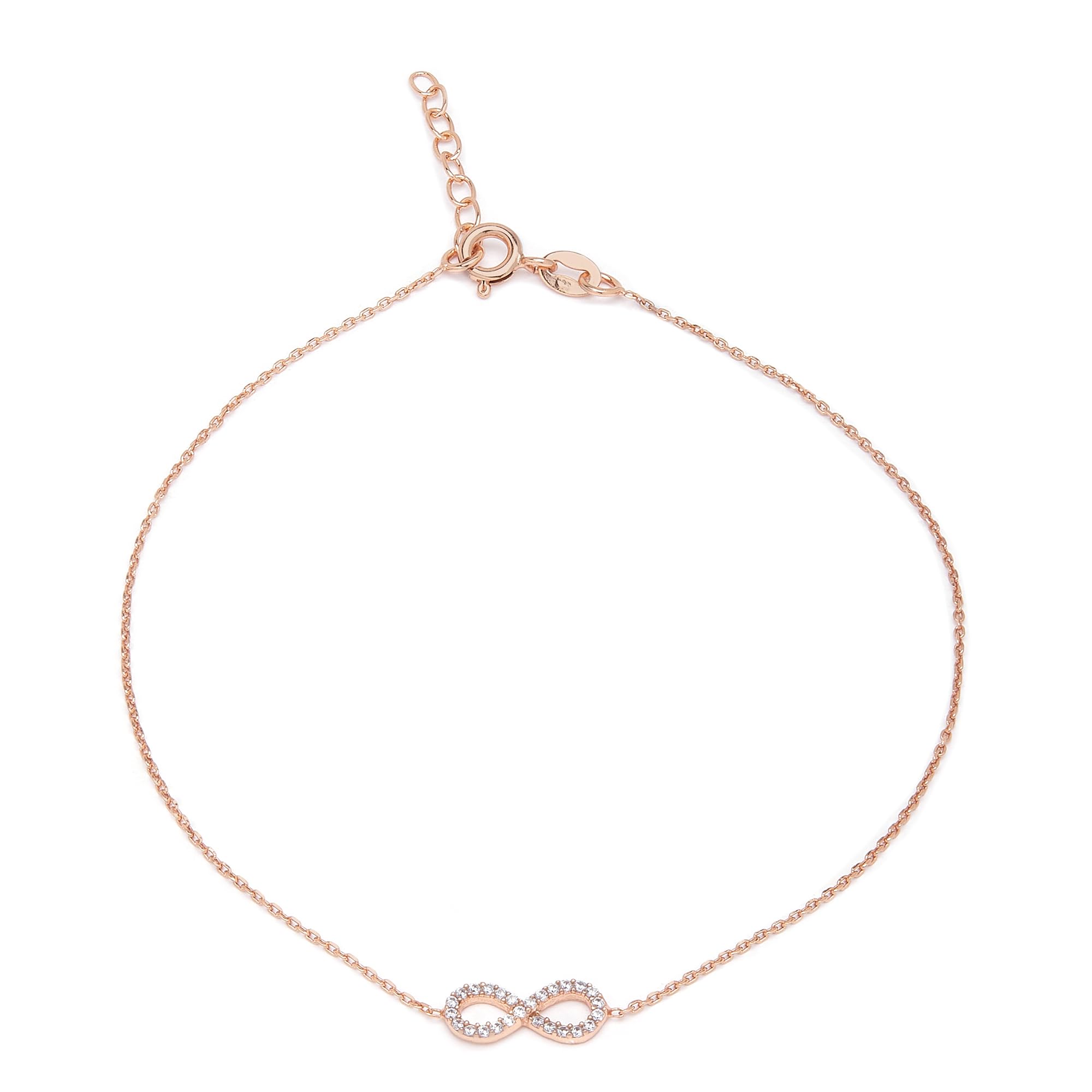 ZAVYA 925 Sterling Silver Cubic Zirconia CZ Designer Infinity Anklet (Single) for Women | Stylish Silver Jewellery | Gift for Women & Girls | With Certificate of Authenticity & 925 Hallmark (B0BJ2V6WM6) Amazon Price History, Amazon Price Tracker