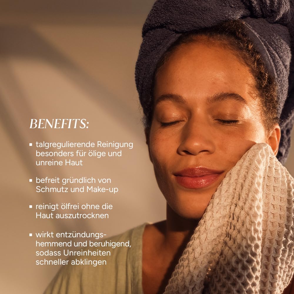 JUNGLÜCK Set Poren verfeinern | Reinigungsgel 100ml + Niacinamid Serum 30ml + Hyaluron Creme Leicht 50ml – mit 10% Niacinamid & Hyaluron