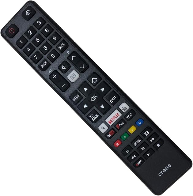 EAESE Replacement Toshiba TV Remote Control CT-8069 Remote for CT8069 4K Ultra HD Smart LED TVs with NETFLIX YouTube FPlay Buttons 32D3753DB 32W3753DG 49V6763DB 55L3753DB 55L3763DG 55U7763DB