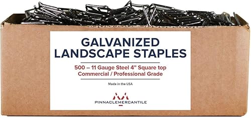Miniatura 1 de Pinnacle Mercantile USA Made 500-4 pulgadas galvanizado jardín paisaje tela ancla grapas grueso calibre 11 acero