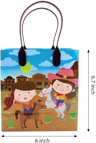 Miniatura 7 de TINYMILLS Bolsas de regalo de fiesta con temática de vaquera occidental, 12 unidades